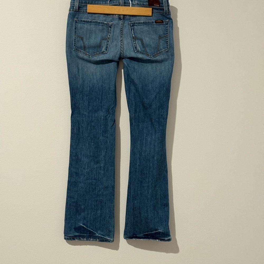 Fossil Slim Boot Jeans Women’s Size 28 | Medium Wash Slightly Distressed Denim